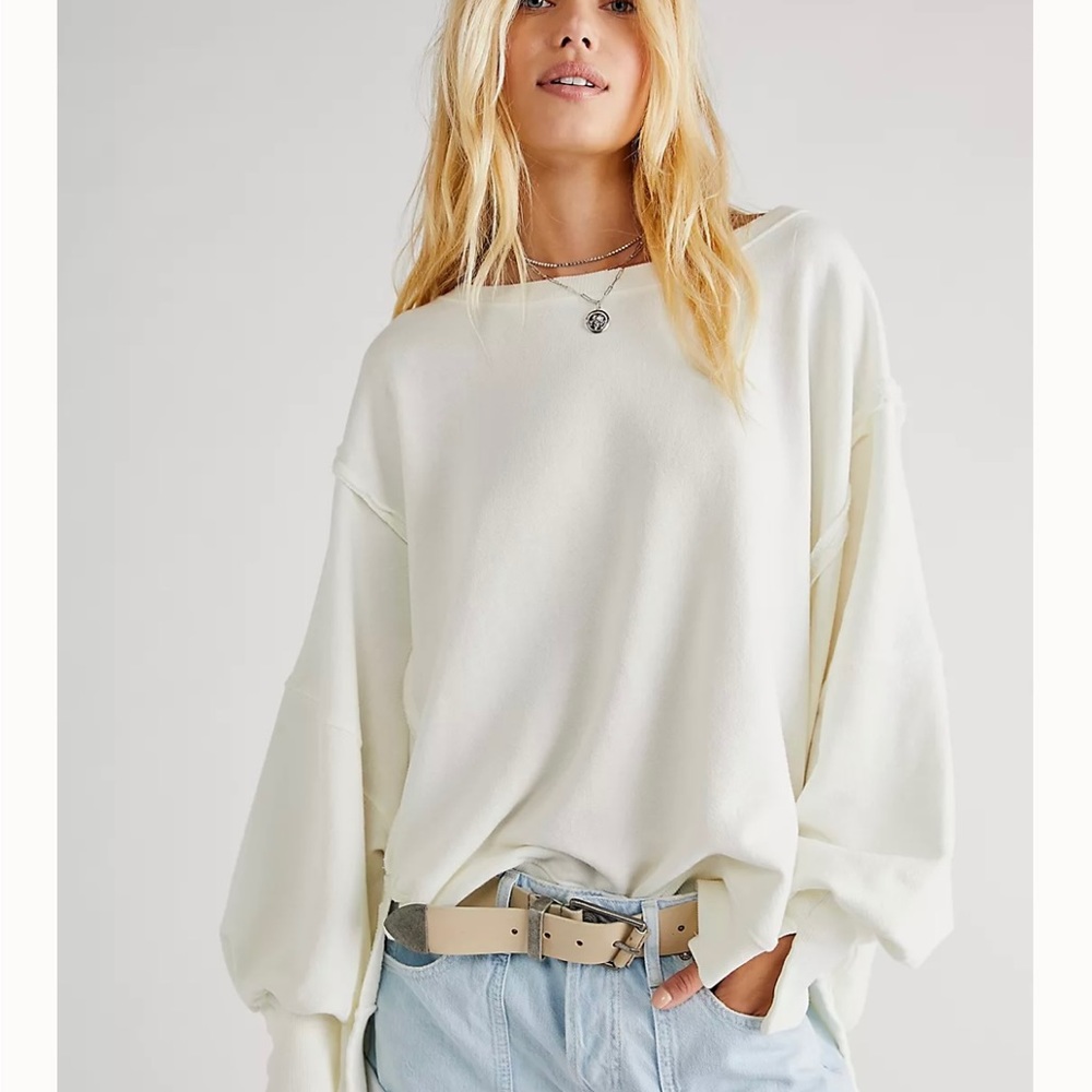 Free People Cream Sweatshirt